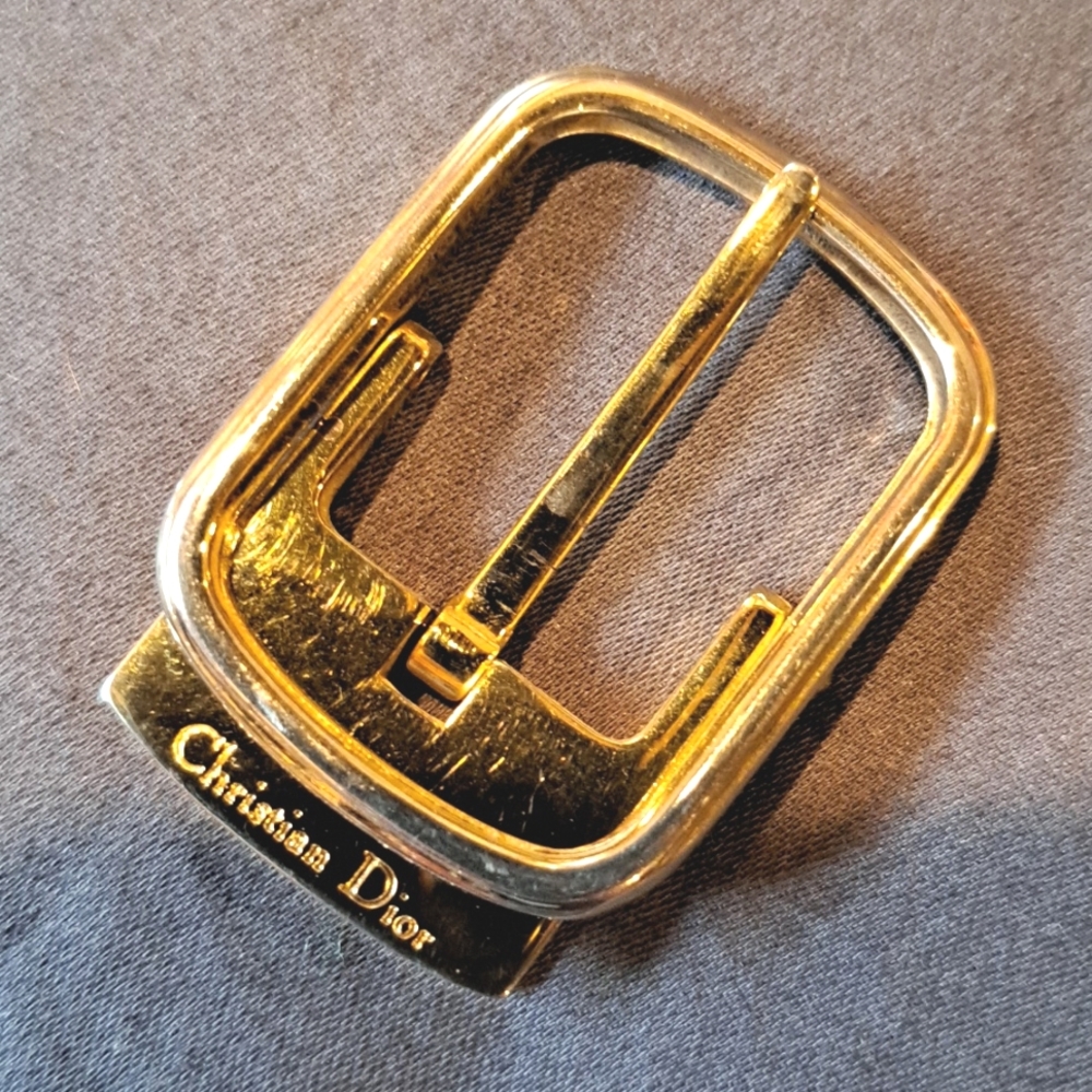 Christian Dior gold tone belt buckle